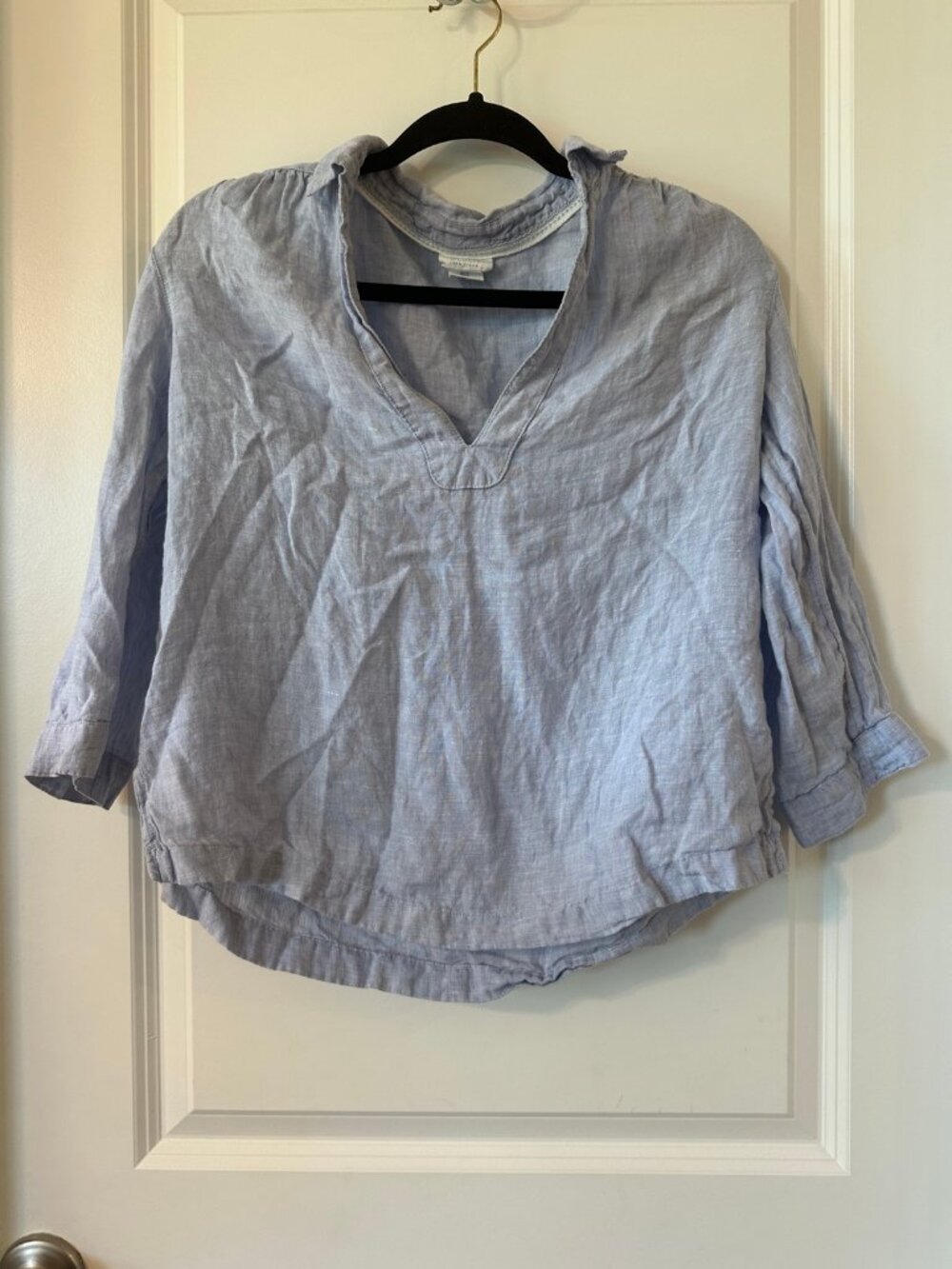 Sigrid Olsen Linen V-Neck Tunic Shirt - Size S